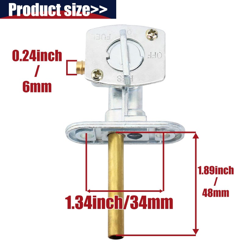 QAZAKY Fuel Gas Tank Petcock Valve Switch Compatible with Kawasaki Bayou 220 250 300 400 KLF220 KLF250 KLF300 KLF400 Prairie 300 360 400 KVF300 KVF360 KVF400 Ninja 500R EX500 ZX600 KZ 550 440 305 250 - Image 2